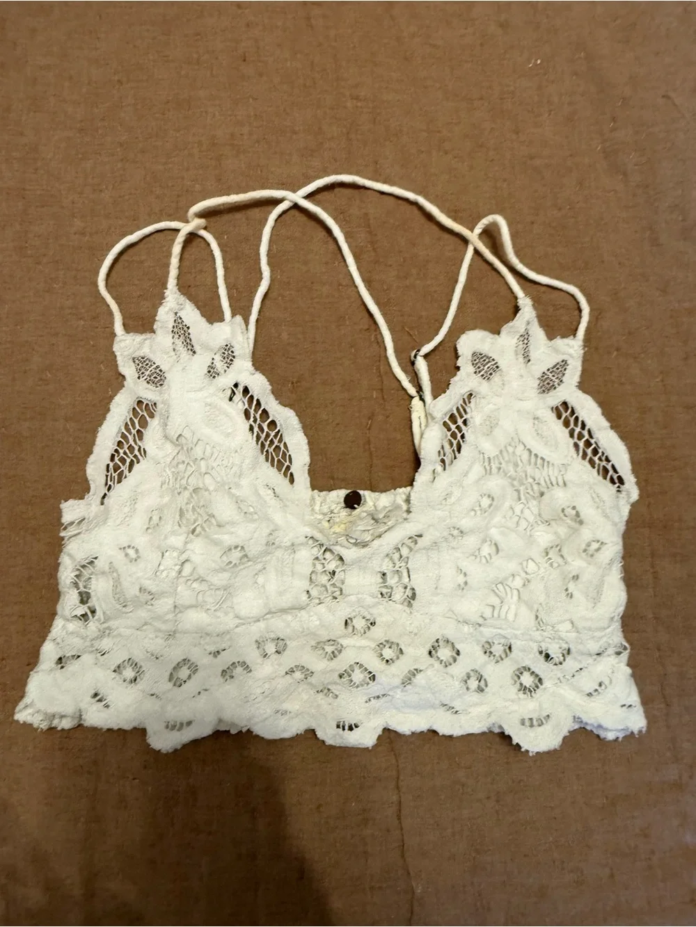 Free People Ivory Crochet Lace Bralette